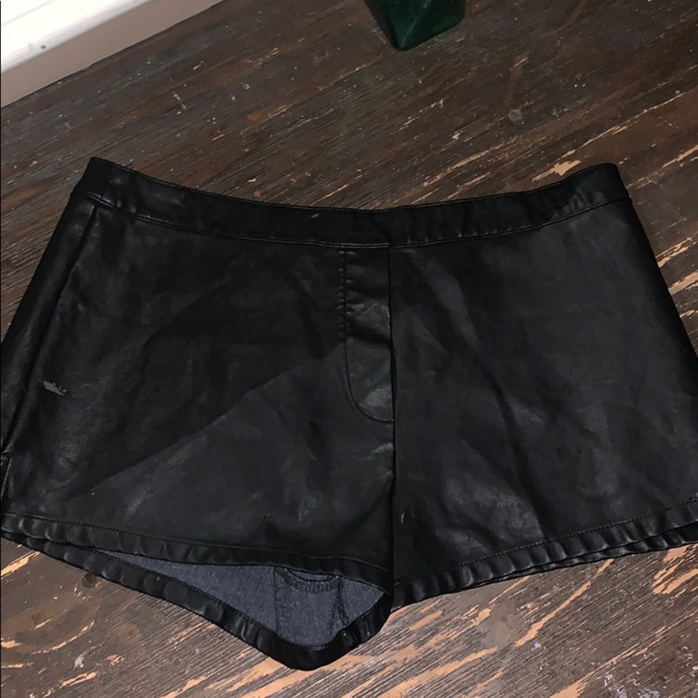 Medium VS faux leather mini shorts